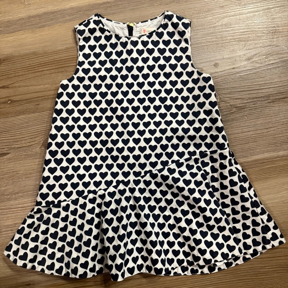 Crewcuts Navy Heart Patterned Drop Waist Mini